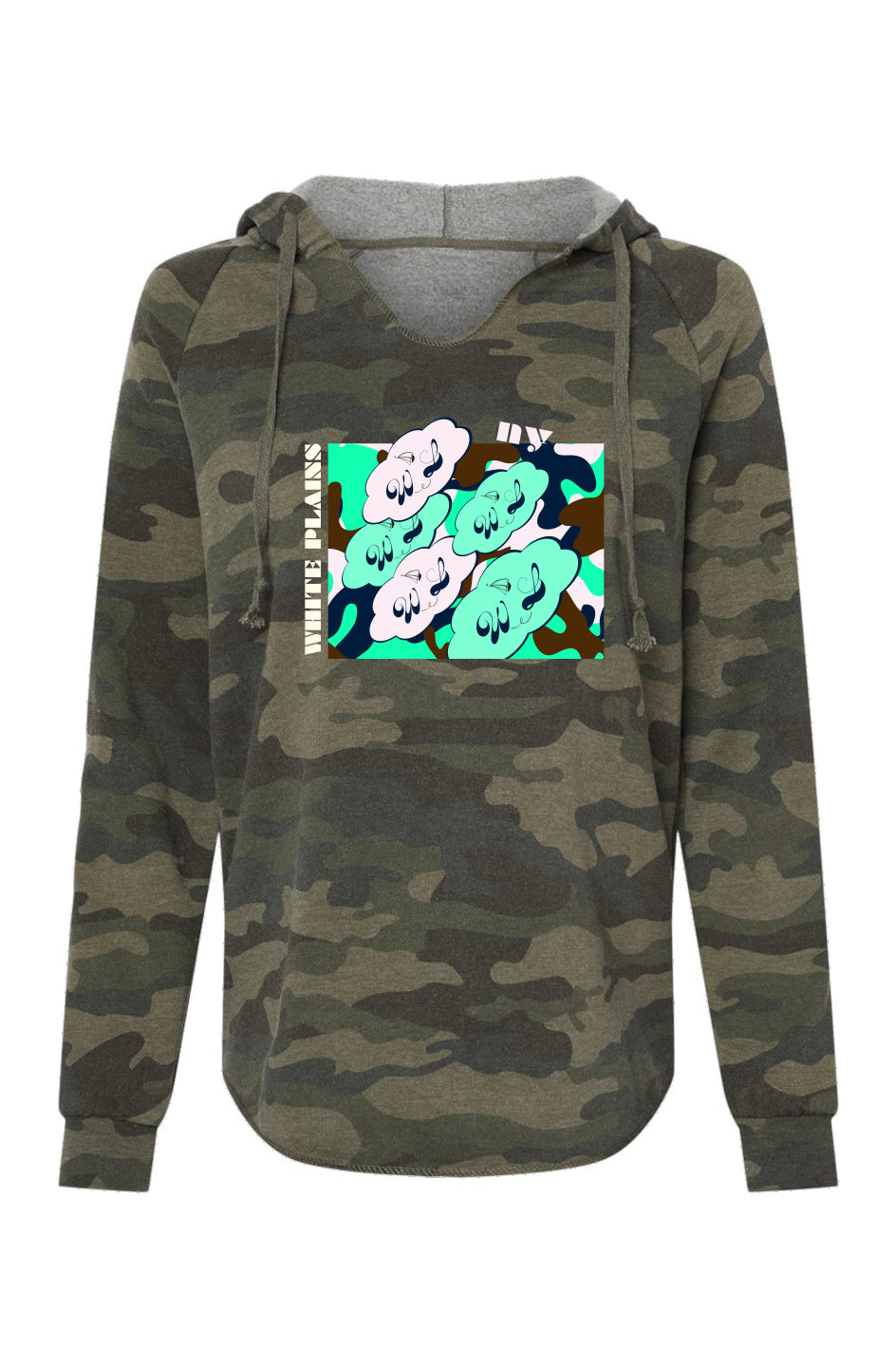 Womens Lightweight Camo on Camo Hooded Sweatshirt