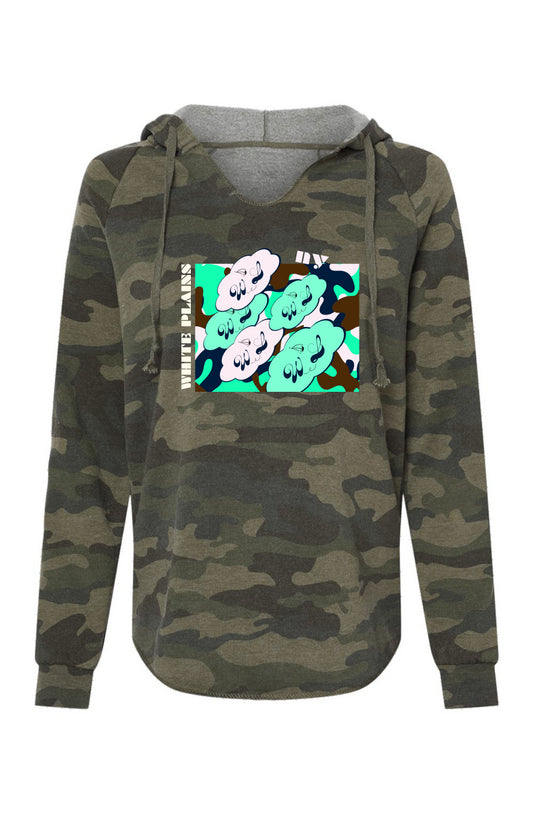 Womens Lightweight Camo on Camo Hooded Sweatshirt